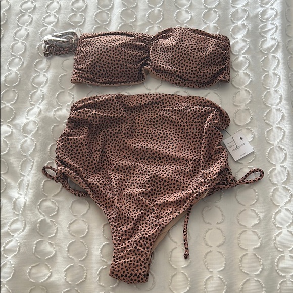 A Pea in the Pod Other - A Pea In The Pod Maternity Cheetah Convertible Two Piece Swimsuit Size L